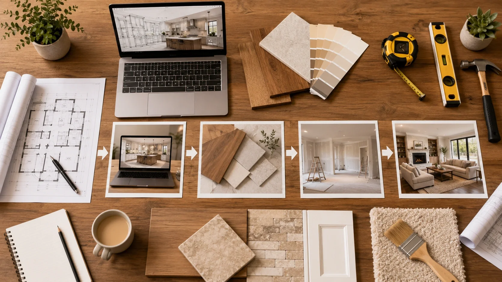 Home renovation process from planning to completion