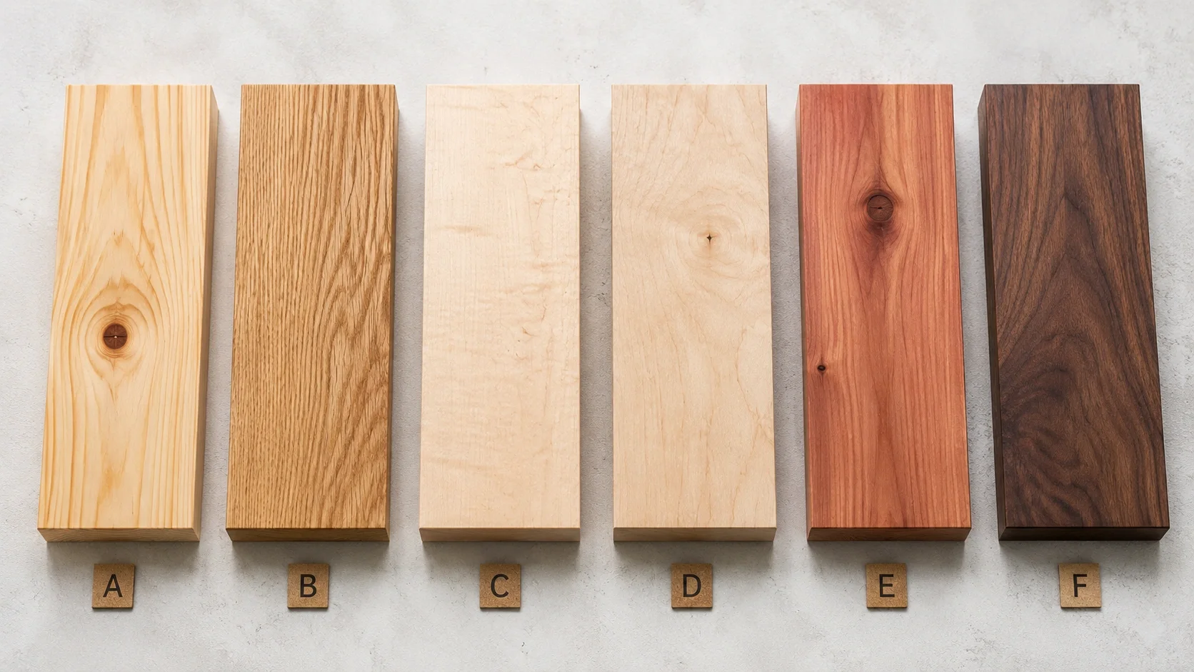 Comparison of softwood and hardwood types for woodworking projects